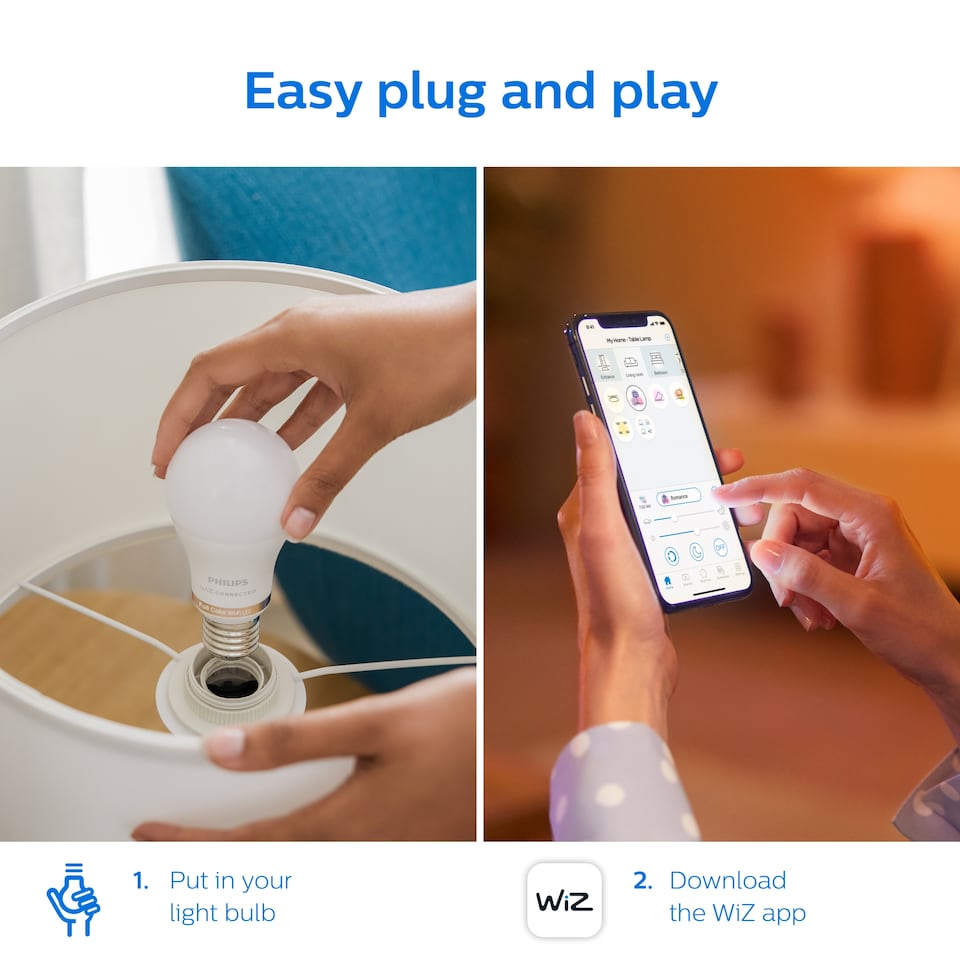 image 1 of Philips Smart Led Full Colour 60W B22 Twin Pack
