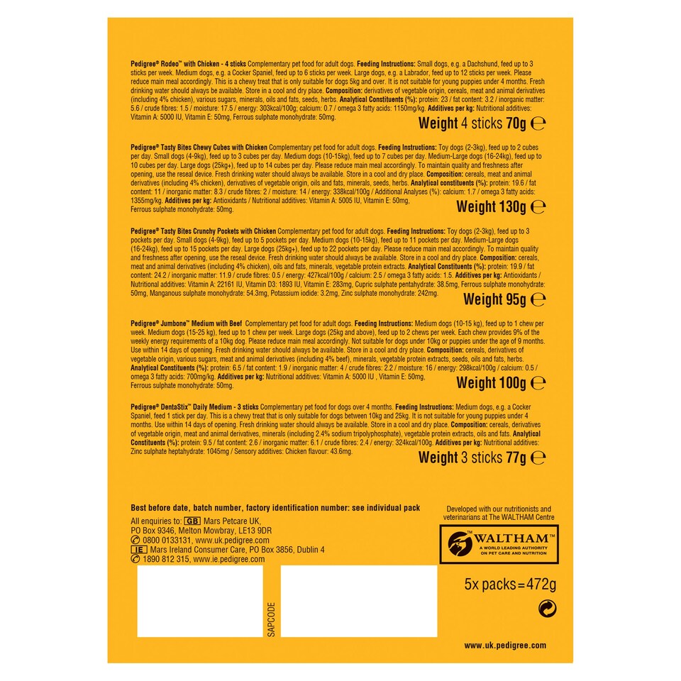 image 1 of Pedigree Pet Dog Food Christmas Gifts Treats Box 472G