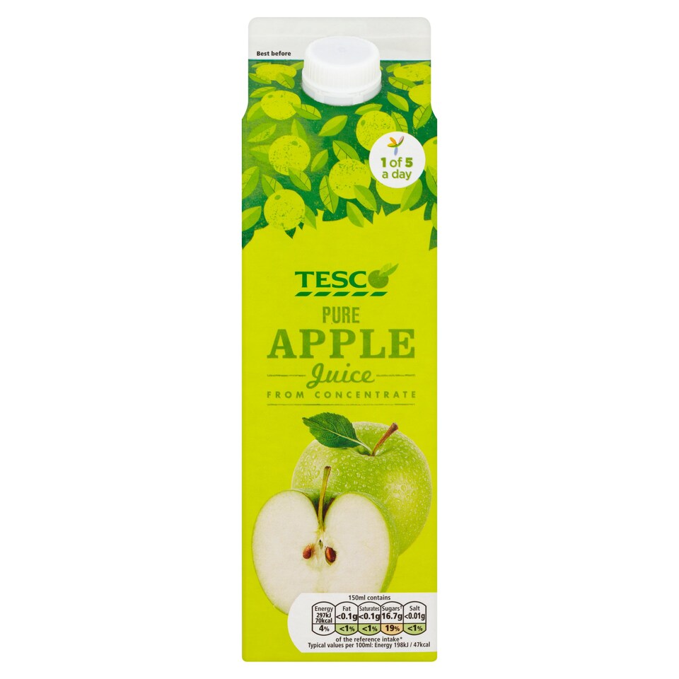 Tesco Pure Apple Juice 1Ltr
