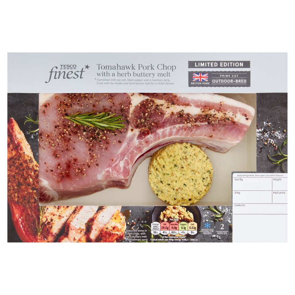 Tesco Finest Tomahawk Pork Chop & Herb Buttery Melt