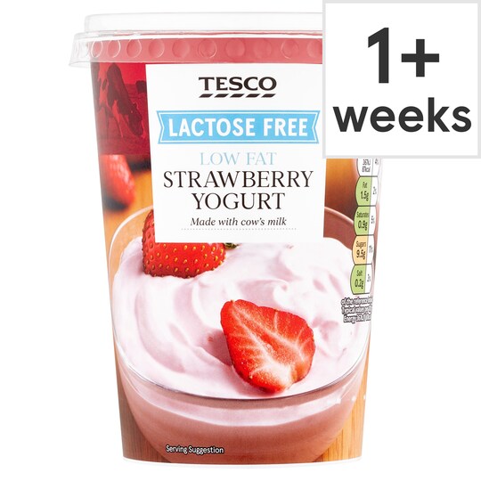 Tesco Lactose Free Strawberry Yogurt 400G Tesco Groceries