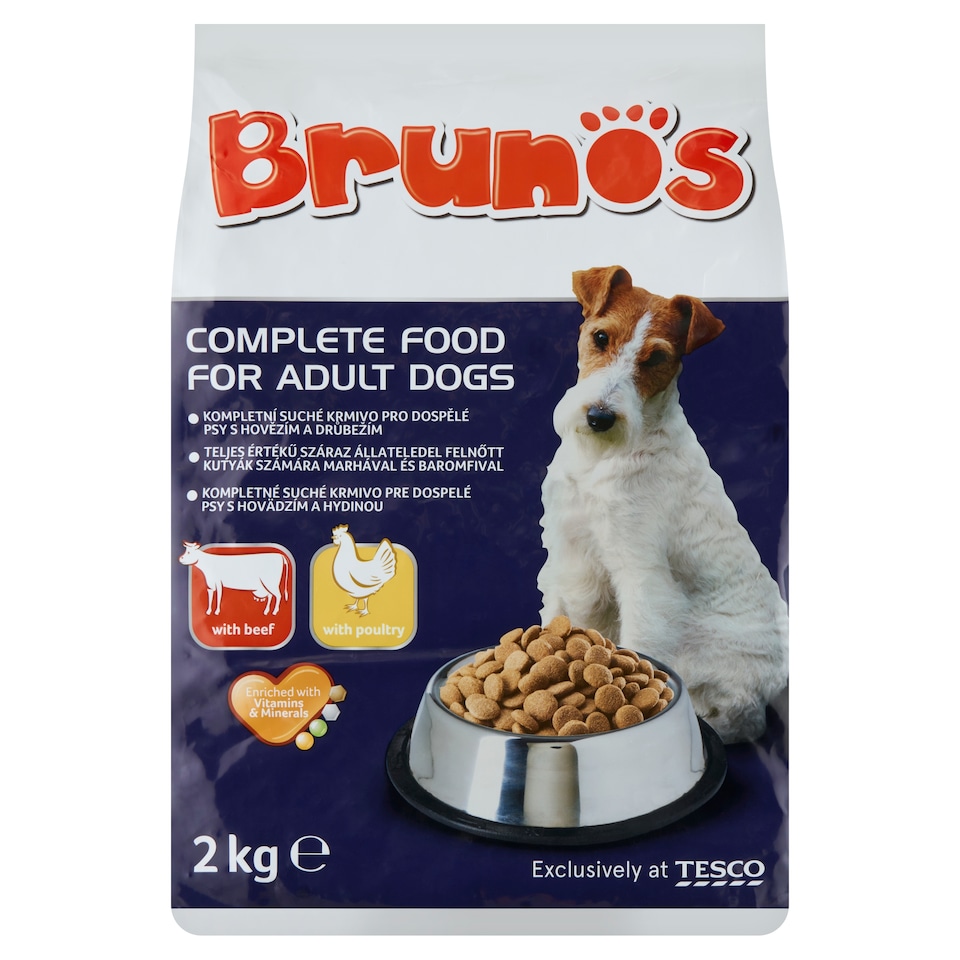 Brunos teljes értékű száraz állateledel felnőtt kutyák számára marhával és baromfival 2 kg