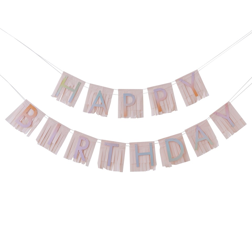 image 1 of Ginger Ray Ombre 'Happy Birthday' Fringe Bunting