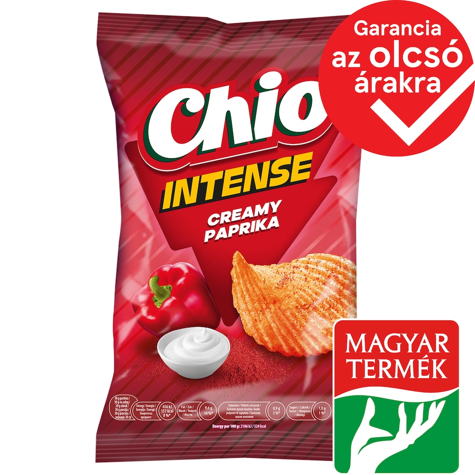Chio Intense tejfölös-paprikás ízű burgonyachips 55 g