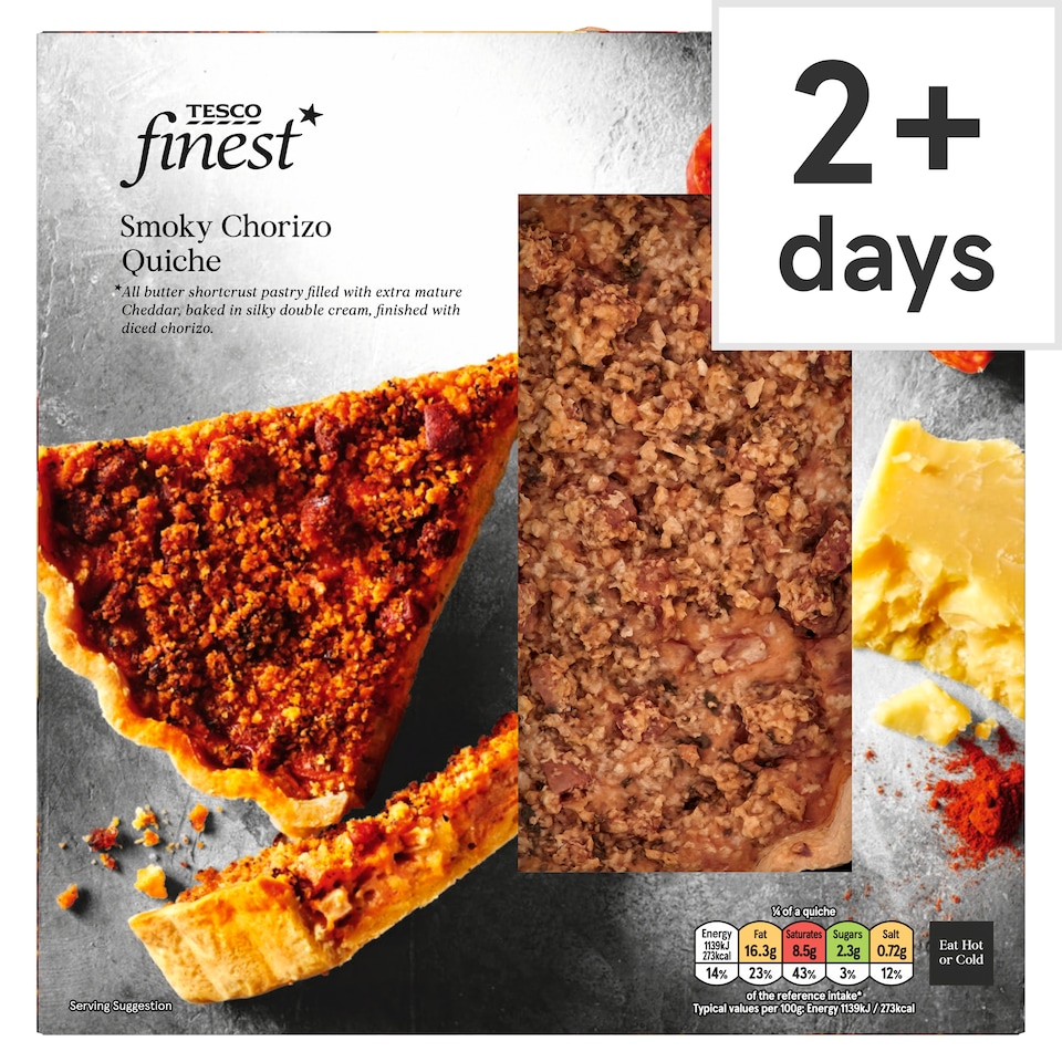 Tesco Finest Smoky Chorizo & Cheddar Quiche 400g