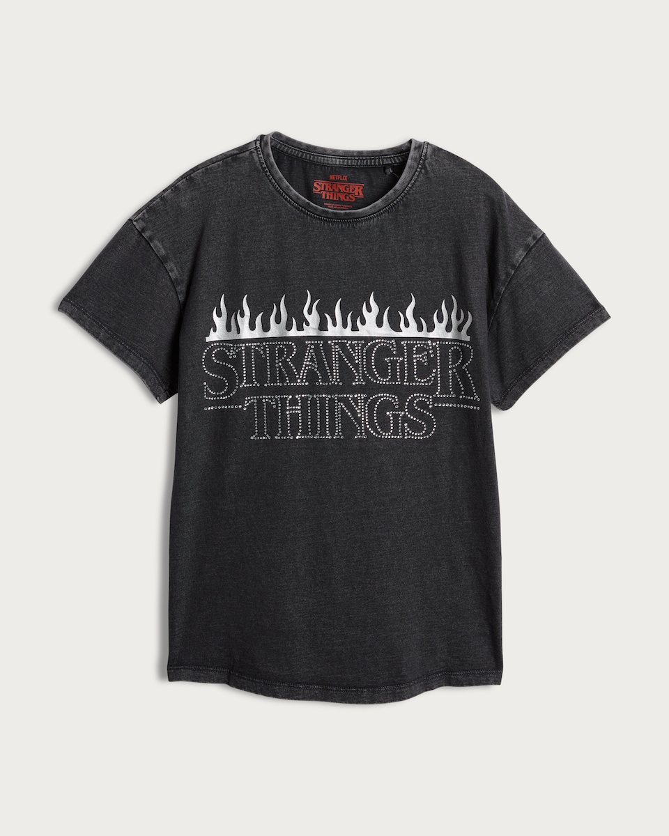 Stranger Things Pure Cotton T-Shirt in Grey
