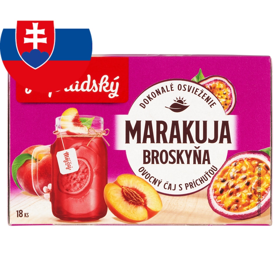 obrázok 1 z Popradský Marakuja a broskyňa ovocný čaj s príchuťou 18 x 2 g (36 g)