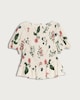 image 4 of F&F Floral Print Shirred Peplum Top in Cream