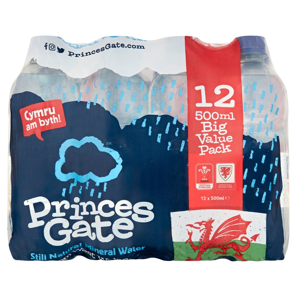 Princes Gate Welsh Still Water 12 X 500Ml Tesco Groceries