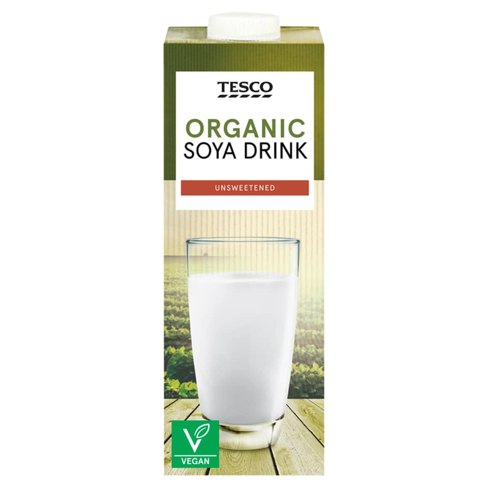 Tesco Organic Longlife Soya Drink Unsweetened 1Ltr