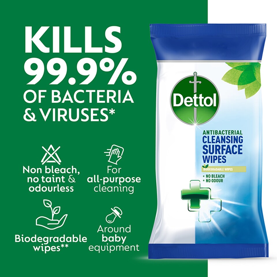 image 1 of Dettol Antibacterial Multi Surface Cleaning Wipes 50 Pack