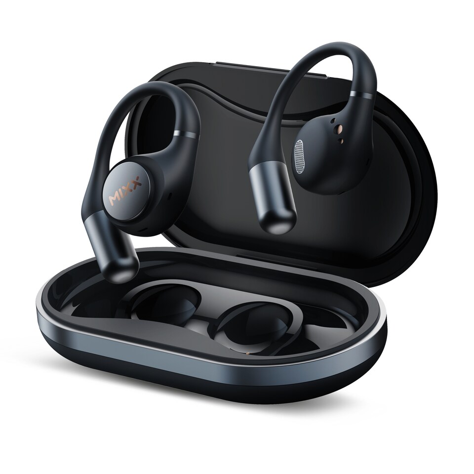 image 1 of Mixx Airflow Open Ear Sports Headphones Black