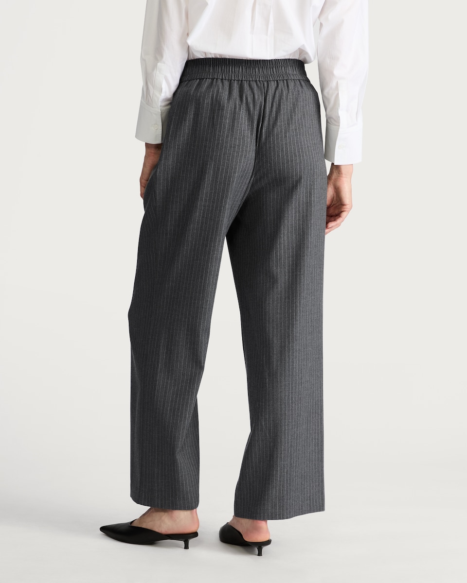 image 1 of F&F Pinstripe Wide Leg Trousers in Grey