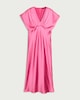 image 4 of F&F Satin V Neck Midi Dress in Pink