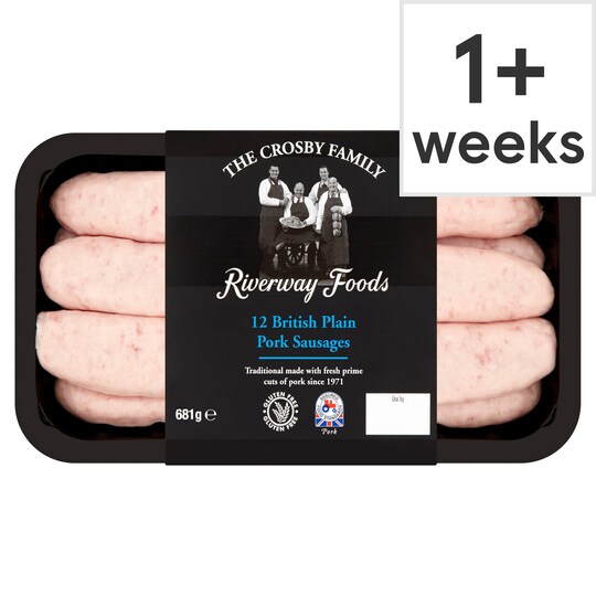 Riverway 12 Traditional Pork Sausages 681G Tesco Groceries