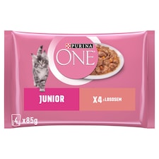 Purina ONE Junior Pouches for Kittens Salmon in Juice 4 x 85 g