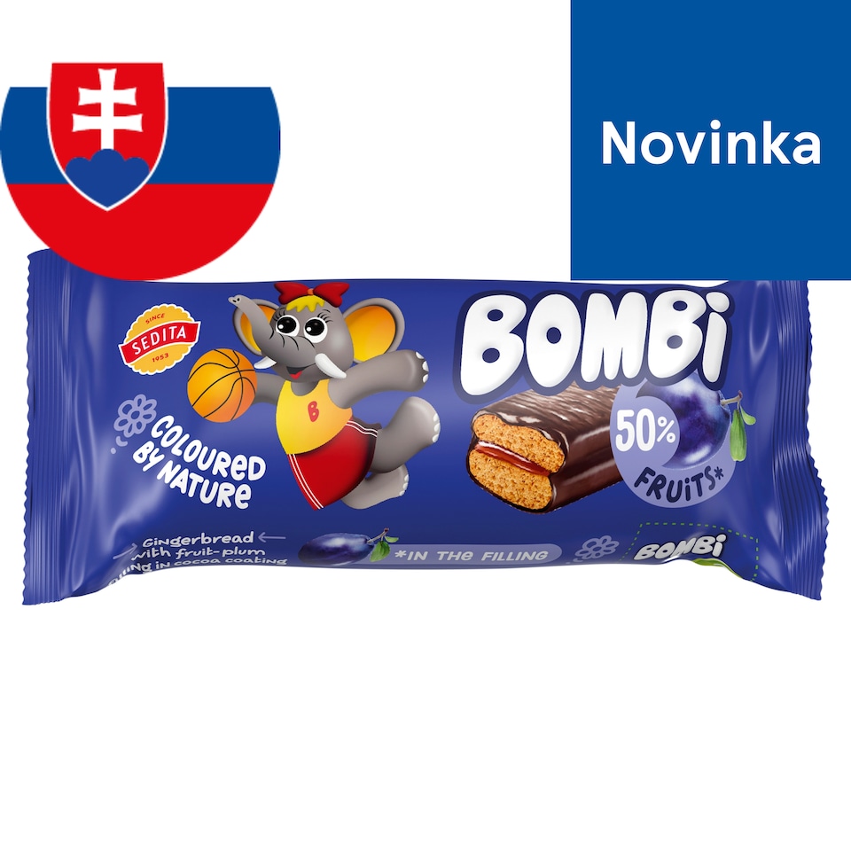 Sedita Bombi Gingerbread with Fruit-Plum Filling in Cocoa Glaze 50 g