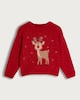 image 4 of F&F Girls Knitted Reindeer Christmas Print Jumper in Pink