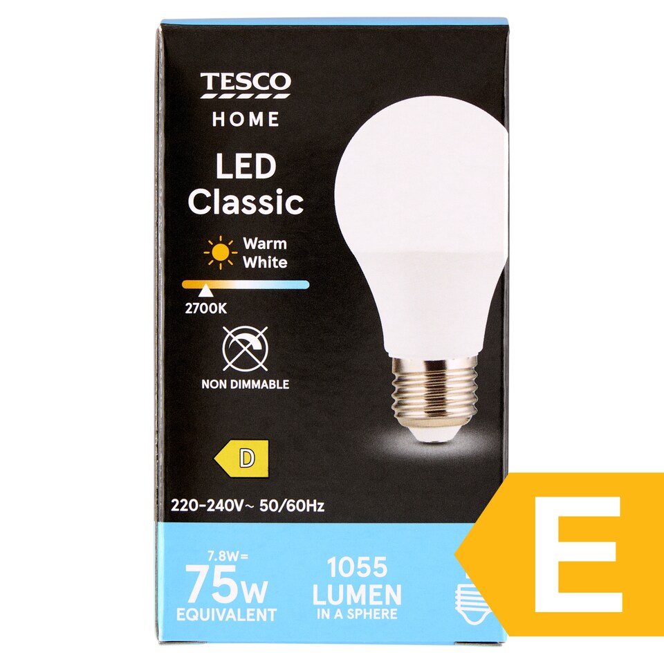 obrázok 1 z Tesco Home LED žiarovka 7,8W E27 teplé biele svetlo