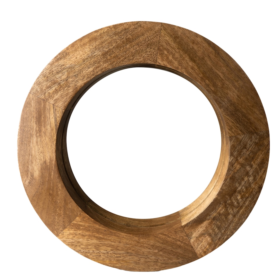 Candlelight Round Mango Wood Mirror