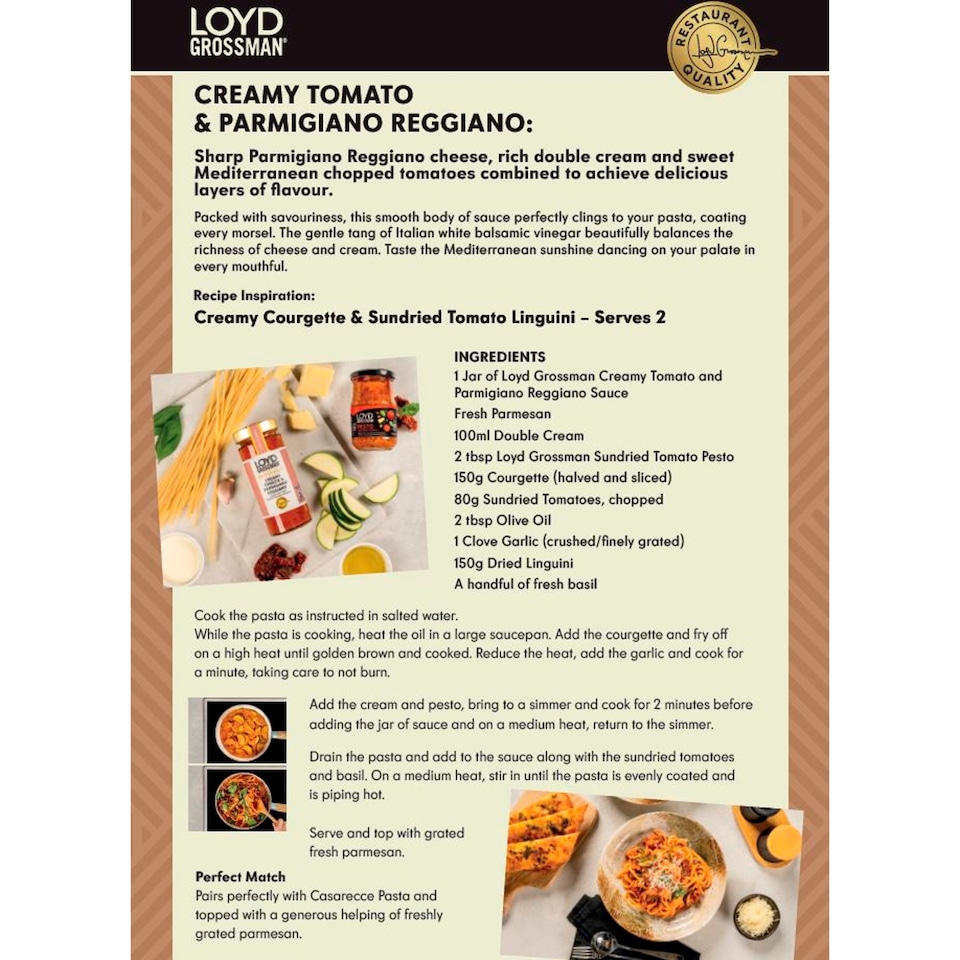 image 1 of Loyd Grossman Pomodoro, Mascarpone & Wild Garlic Pasta Sauce 290g