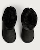 image 2 of F&F Girls Faux Fur Trim Boot Slippers in Black