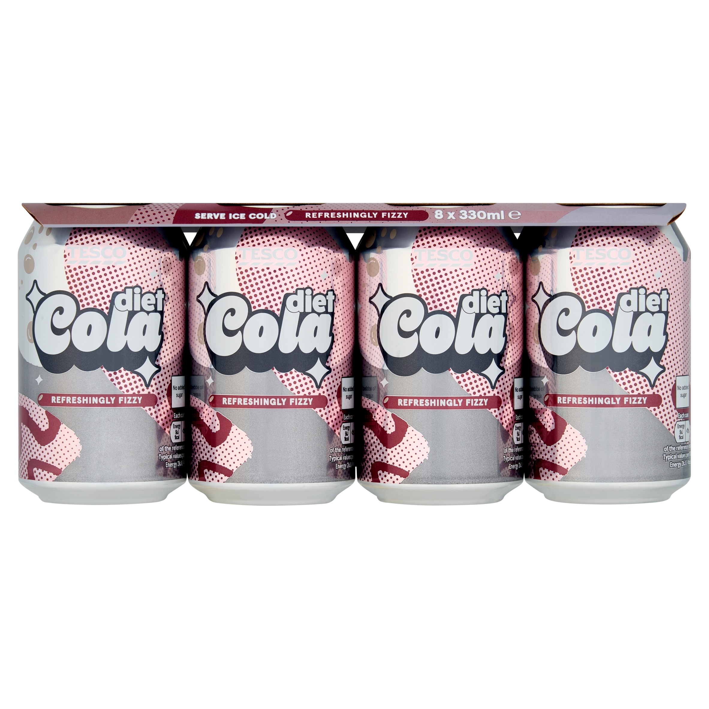 Tesco Diet Cola Carbonated Soft Drink 8x330ml