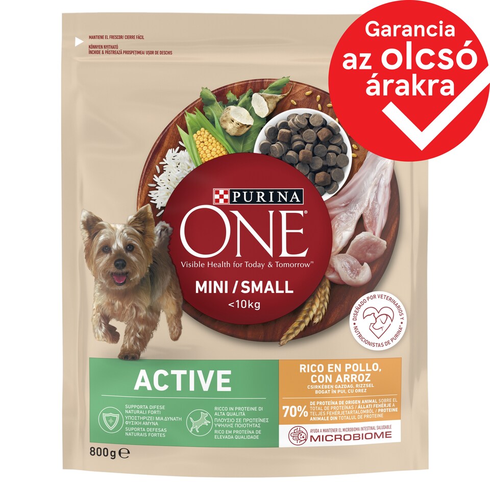 Purina One teljes értékű állateledel felnőtt kutyák számára csirkében gazdag rizzsel 800 g