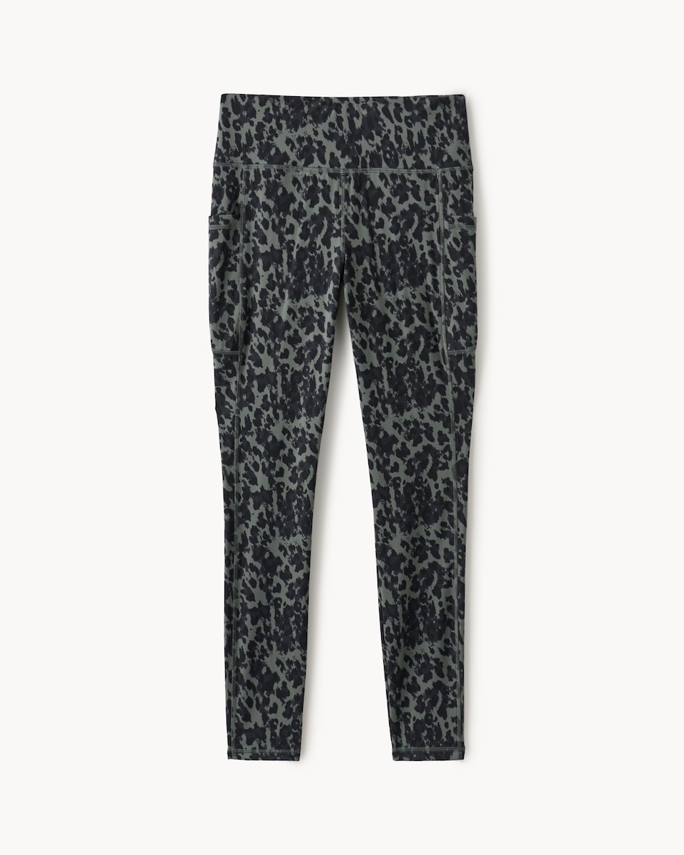 image 1 of F&F Active ULTRAMOVE High Waisted Pocket Leggings in Multi Green