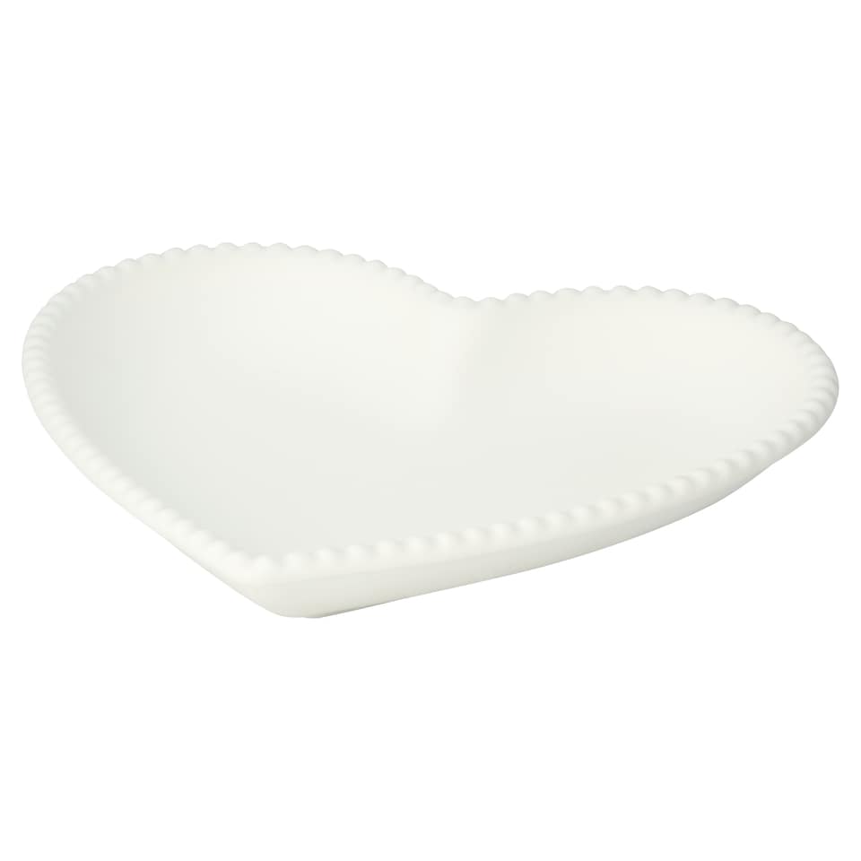F&F Home Valentines Heart Shaped Bobble Edged Plate