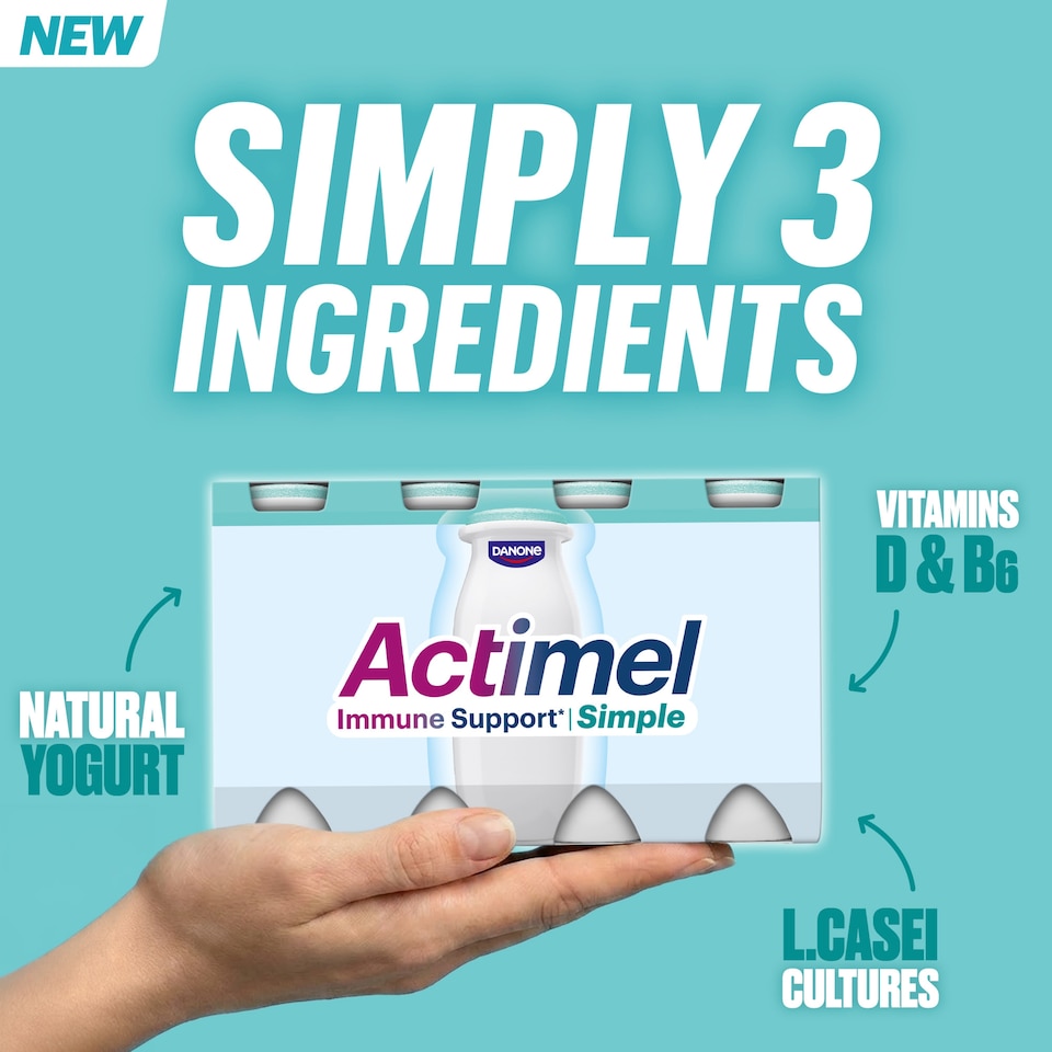 image 1 of Actimel Immune Support Simple No Added Sugar Yoghurt Drink 8x100g