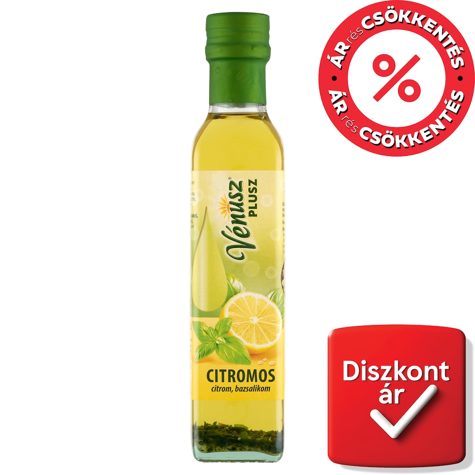 image 1 of Vénusz Plusz Rapeseed Oil with Lemon and Basil Seasoning 250 ml