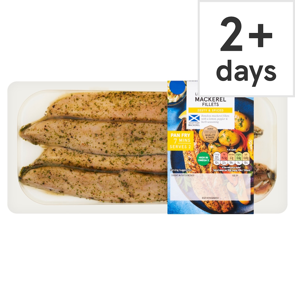 Tesco Lemon and Pepper Mackerel Fillets 165g