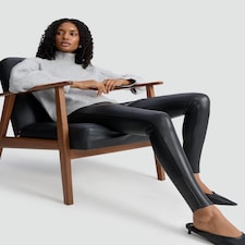 F&F Faux Leather Skinny Trousers in Black