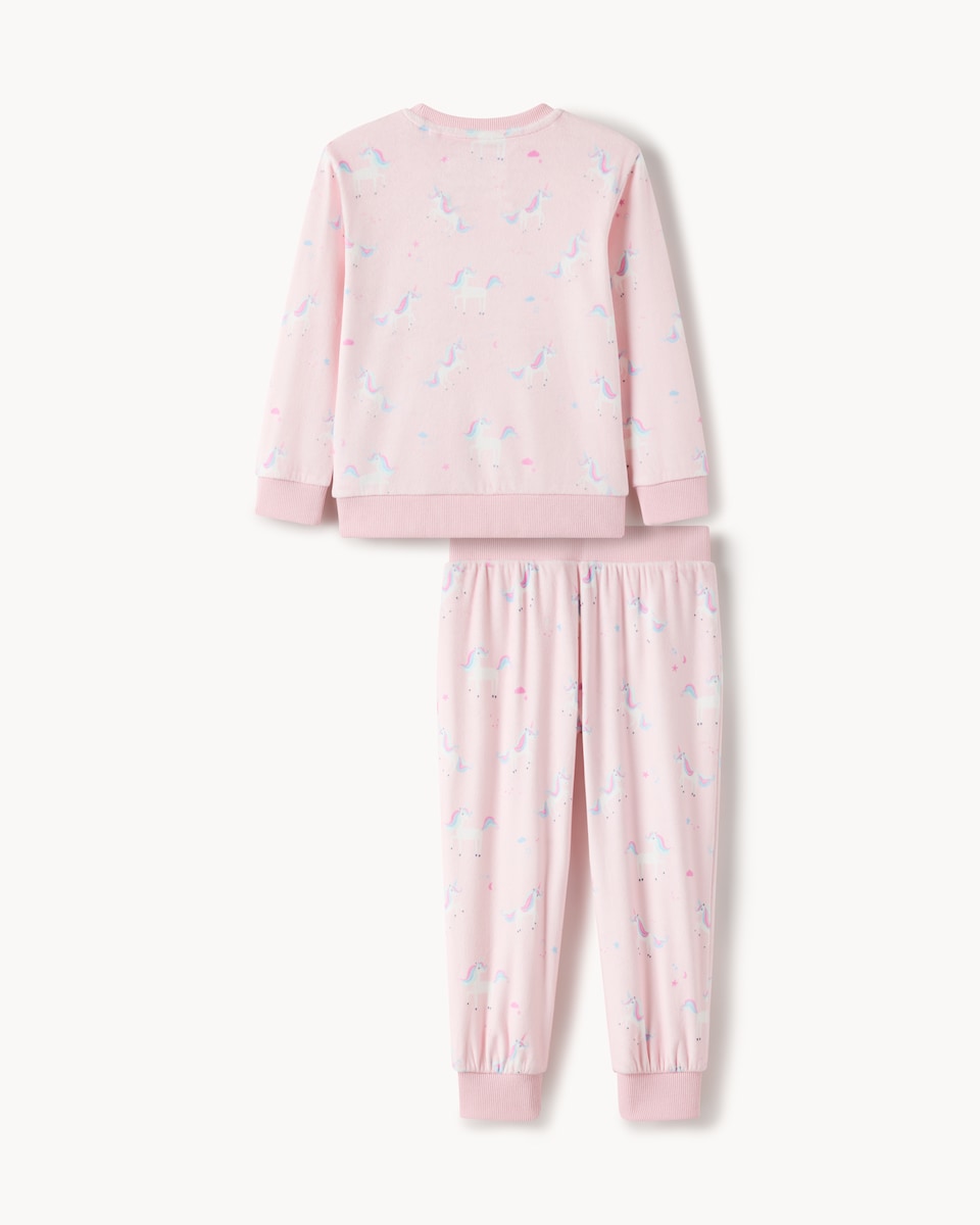 image 1 of F&F Girls Minky Fleece Unicorn Pyjama Set in Multi