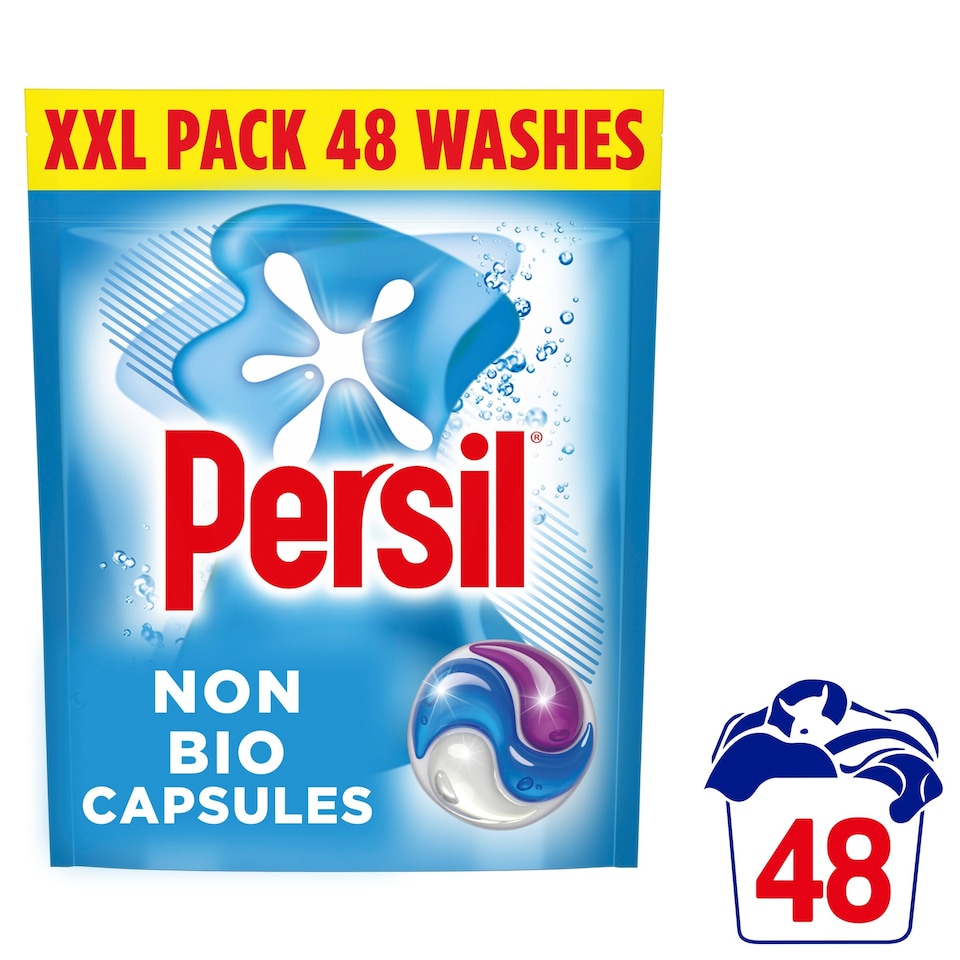 image 1 of Persil Non Bio 3 in 1 Sensitive Laundry Washing Detergent Capsules 48 Washes 1012.8g