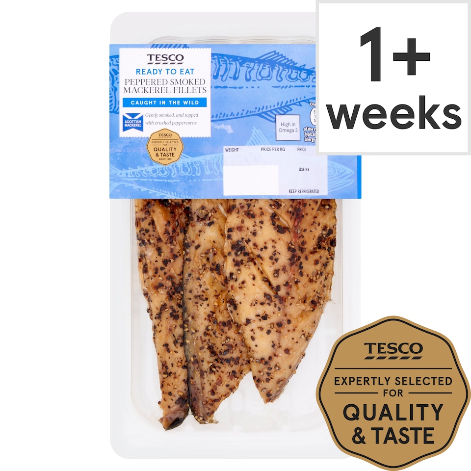 Tesco Peppered Smoked Mackerel Fillets Tesco Groceries