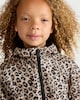 image 2 of F&F Girls Leopard Print Cinched Waist Raincoat in Multi Brown