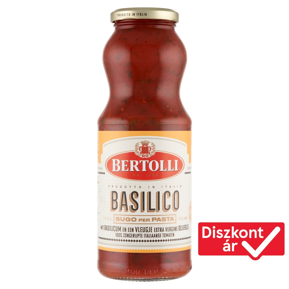 Bertolli Basil Pasta Sauce with Extra Virgin Olive Oil and Sun-Ripened Italian Tomatoes 670 g