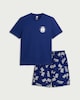 image 4 of Ford Pure Cotton Mustang Shorts Pyjama Set in Navy