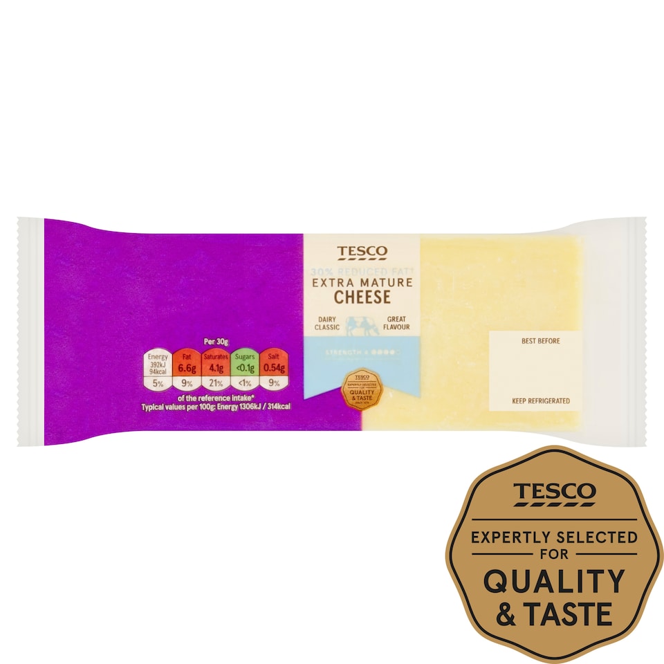 Tesco 30% Reduced Fat Extra Mature Cheese 400G