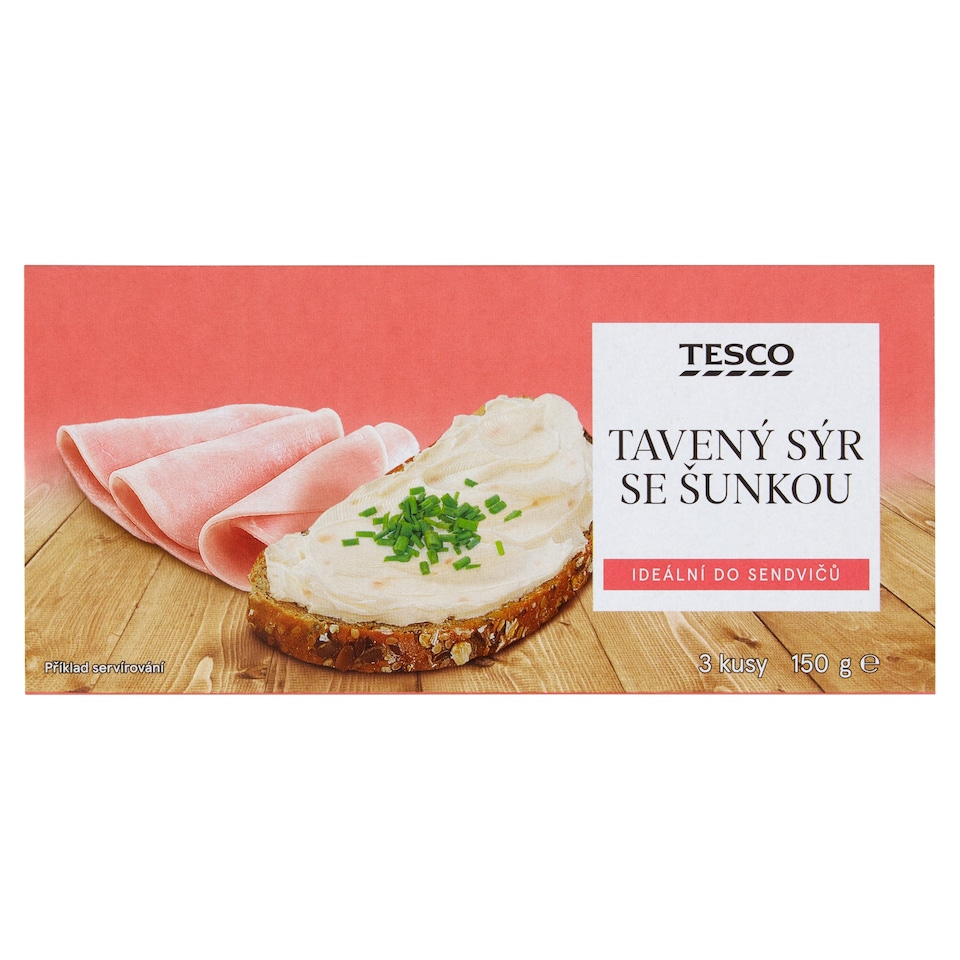 Tesco Processed Cheese with Ham 3 pcs 150g