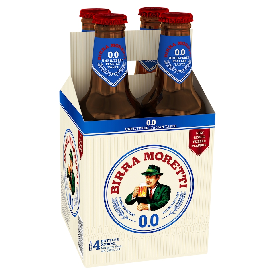 Birra Moretti Zero Alcohol Free Beer 4 x 330ml