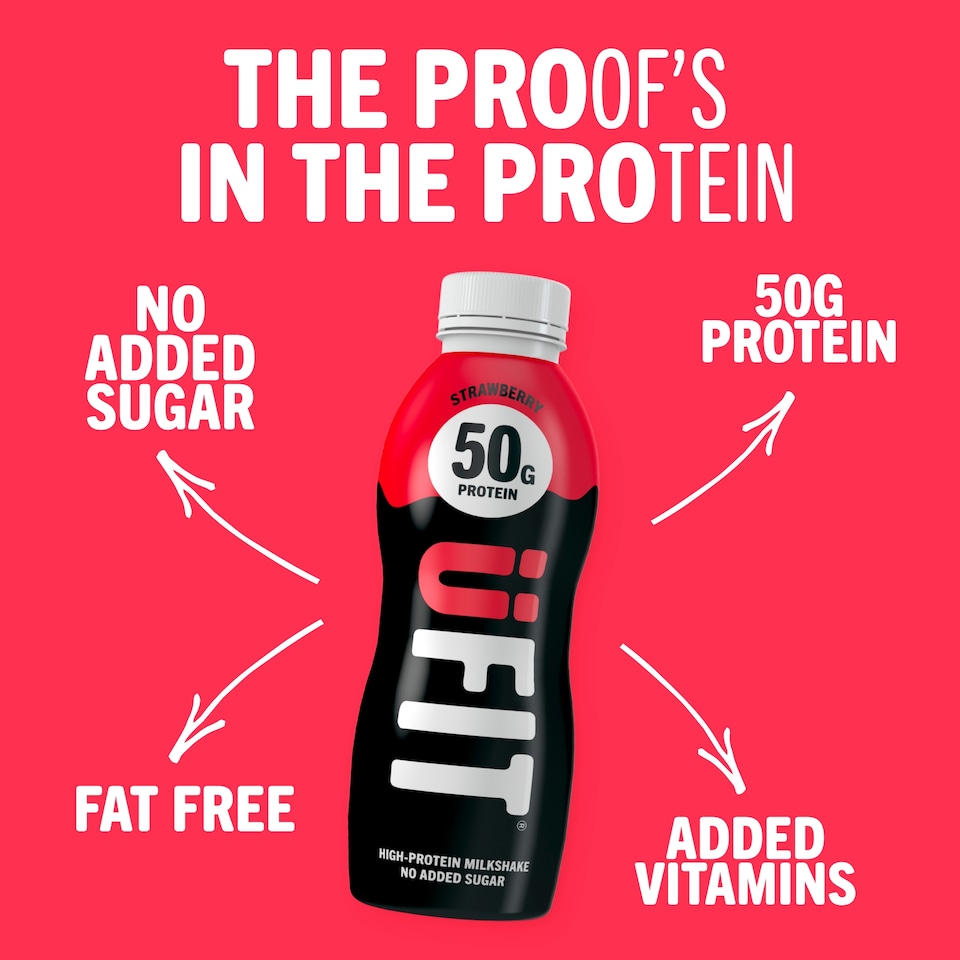 image 1 of UFIT Pro50 Protein Drink - Strawberry 500ml