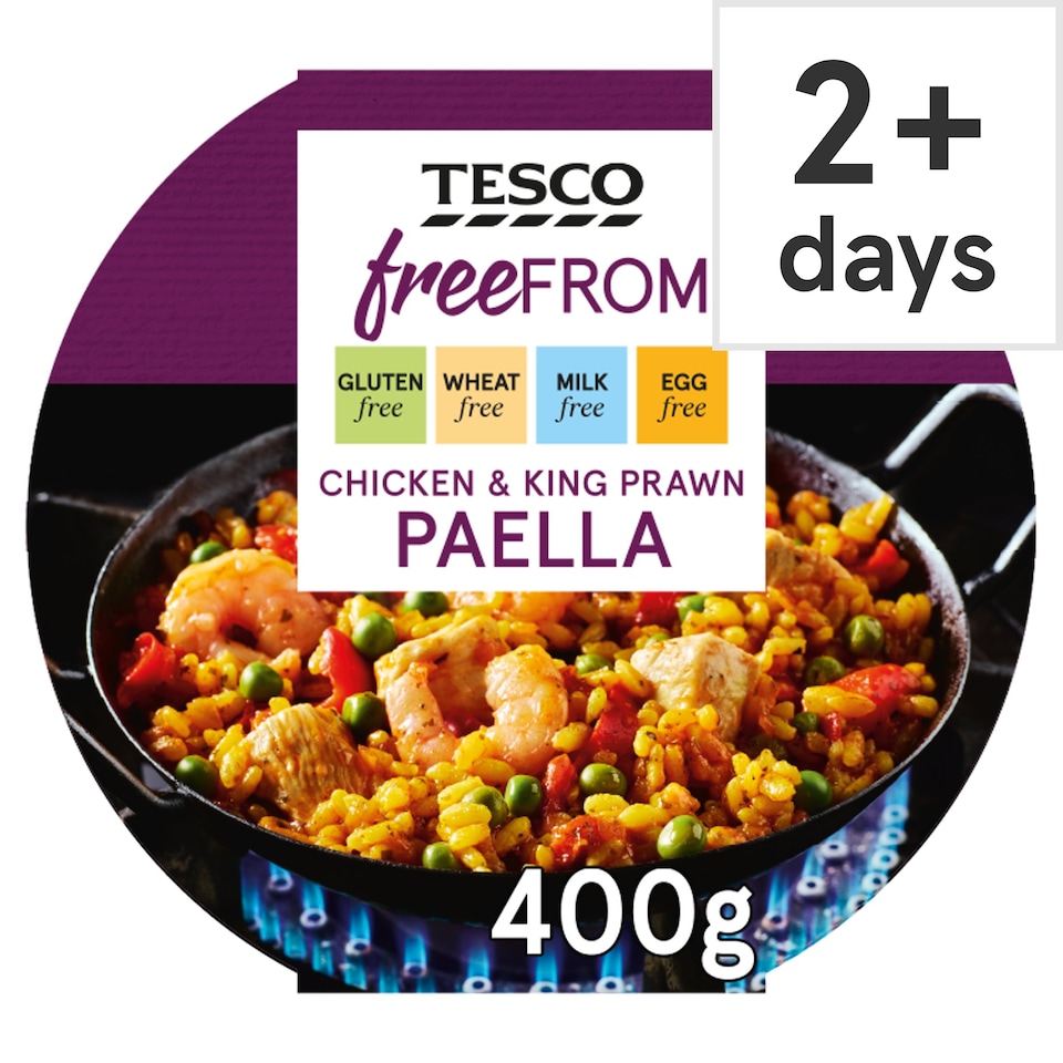Tesco Free From Chicken & King Prawn Paella 400G