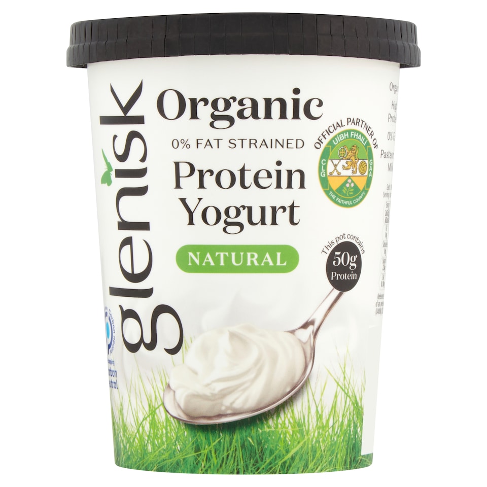 Glenisk Organic High Prtn Fat Free Natural Yoghurt 500G