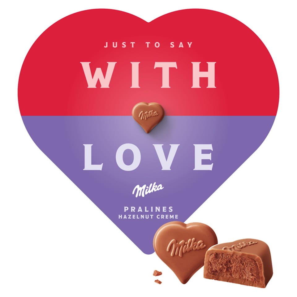 Milka bonboniéra I Love Milka, lískooříšková náplň 44g