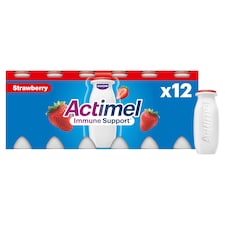 Actimel Strawberry Immunity Live Yoghurt Drink Multipack 12X100g