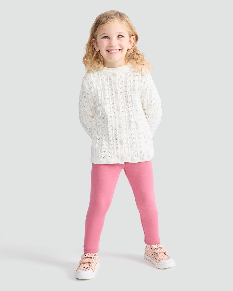 image 1 of F&F Girls 2-Pack Fleece Lined Leggings  in Multi