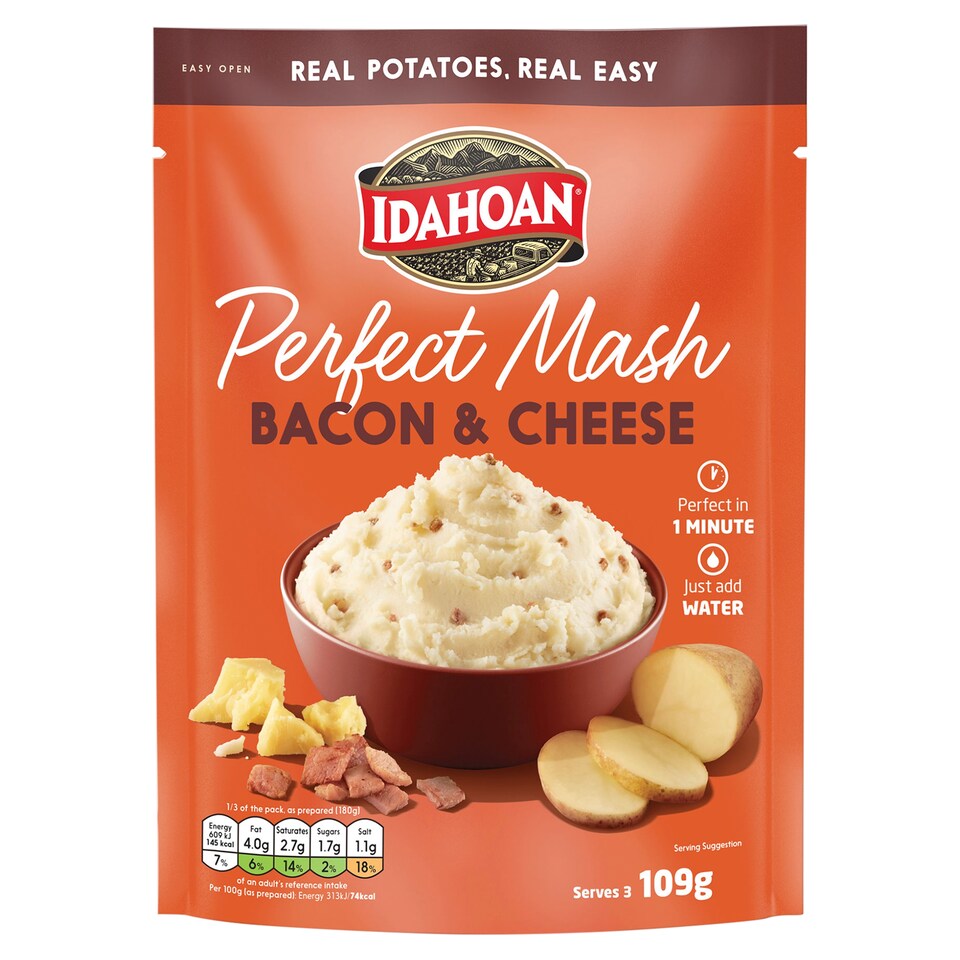 Idahoan Cheese & Bacon Perfect Mash 109G